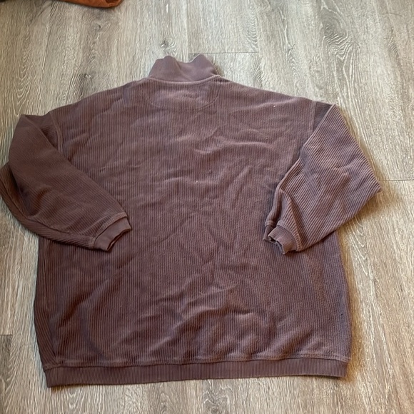 Aerie- Good Vibes Corded Oversized Quarter Zip Sweatshirt brown size small - Picture 6 of 7